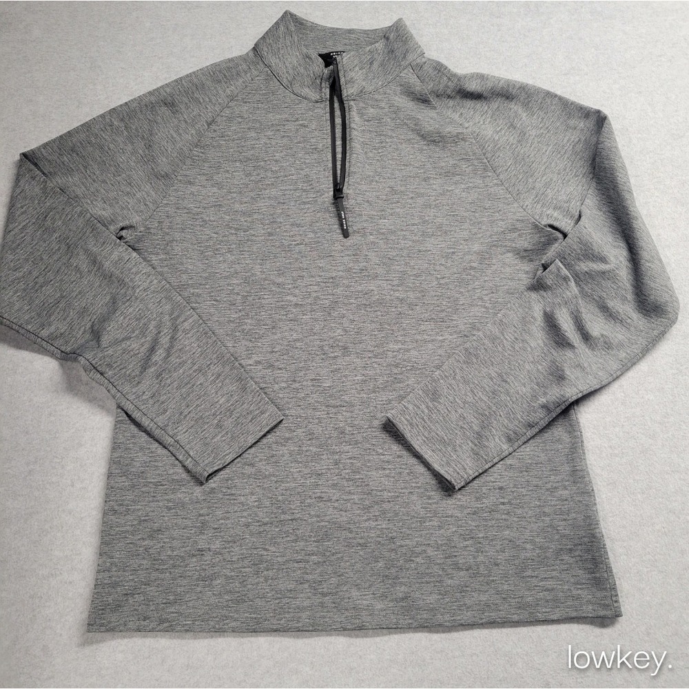 Reiss Golf Leo Mens Large Grey Quarter Zip Pullover Performance Shirt Raglan